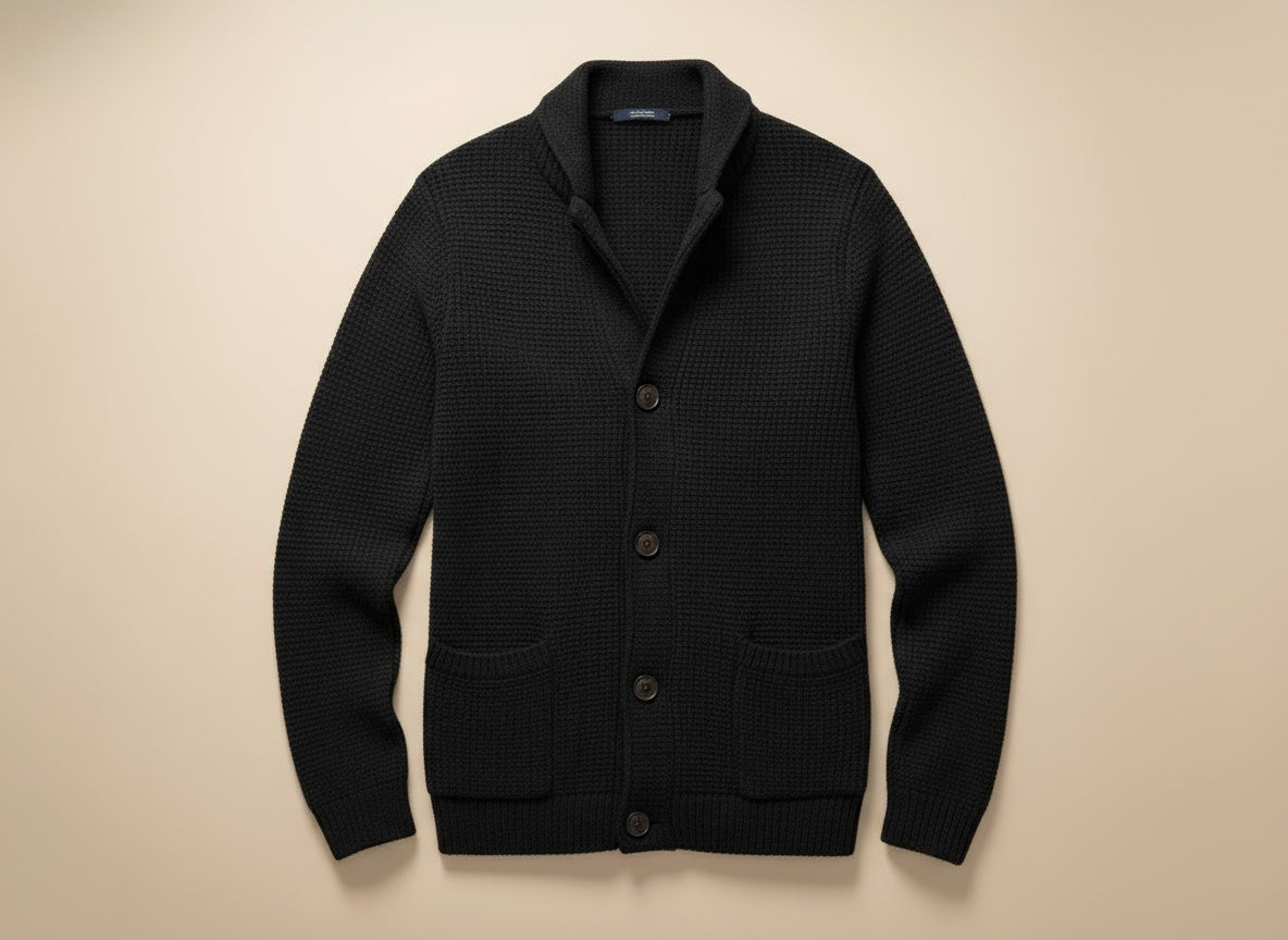 WISEMERE™ | Men's Wool-Blend Button Cardigan