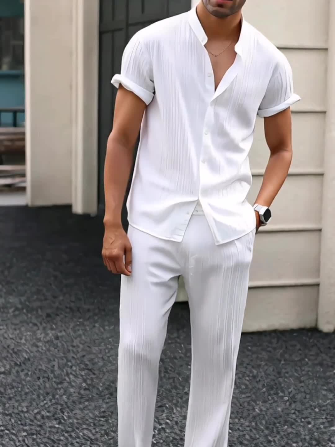 WISEMERE™ | Men's Ribbed Fabric Co-Ord Set