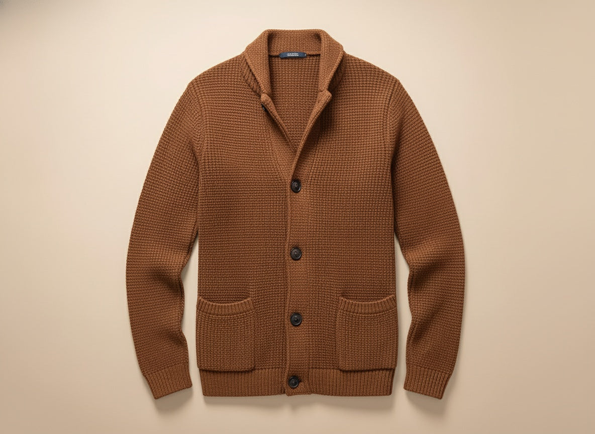 WISEMERE™ | Men's Wool-Blend Button Cardigan