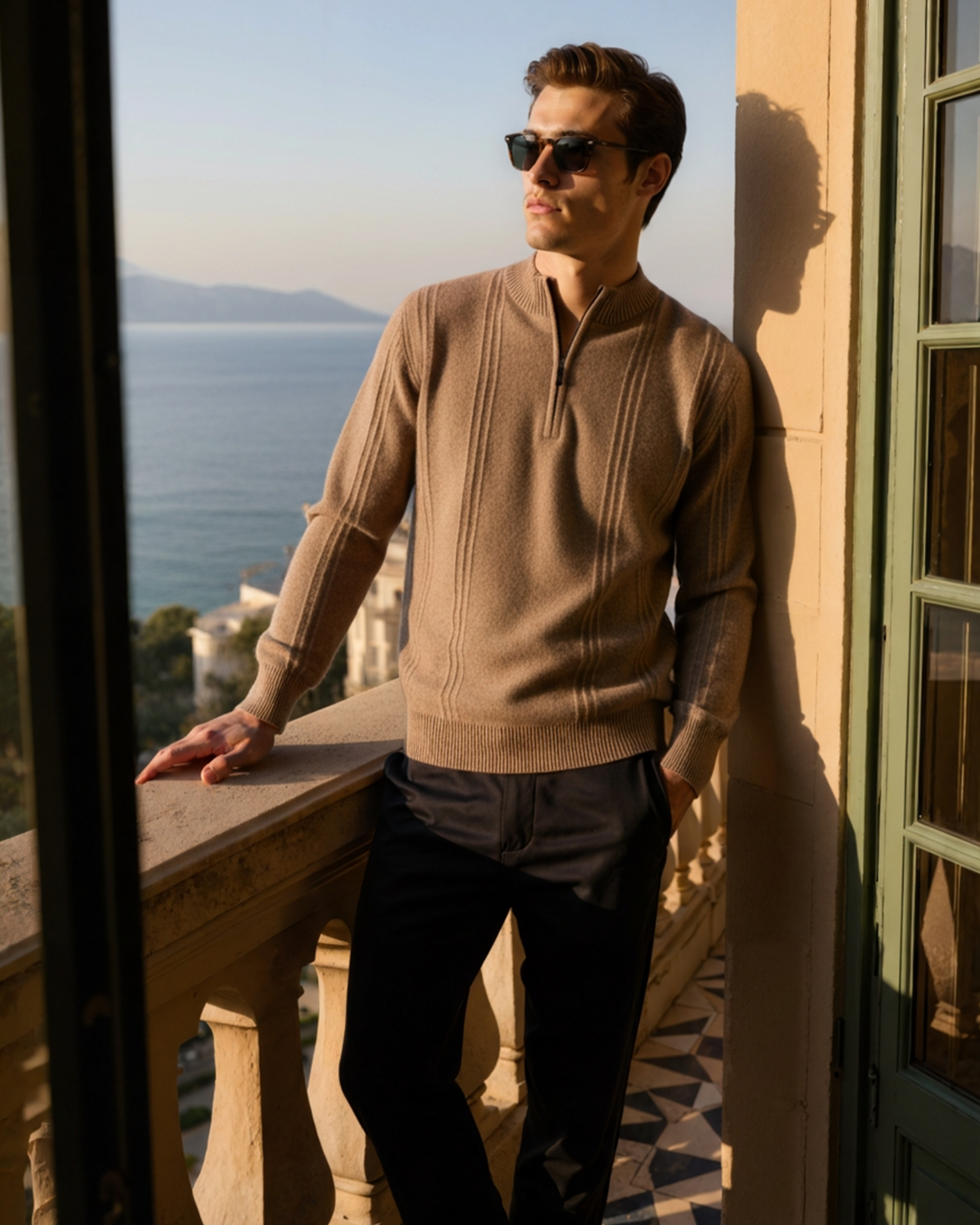 WISEMERE | CASHMERE RIBBED HALF ZIP