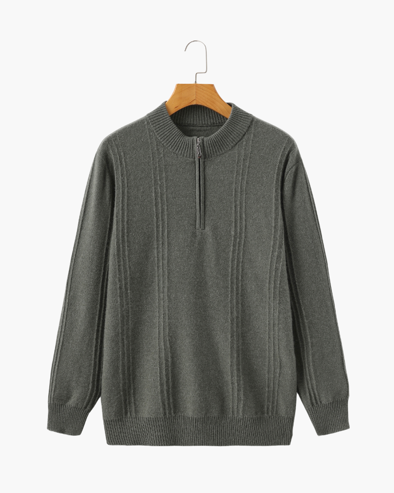 WISEMERE | CASHMERE RIBBED HALF ZIP