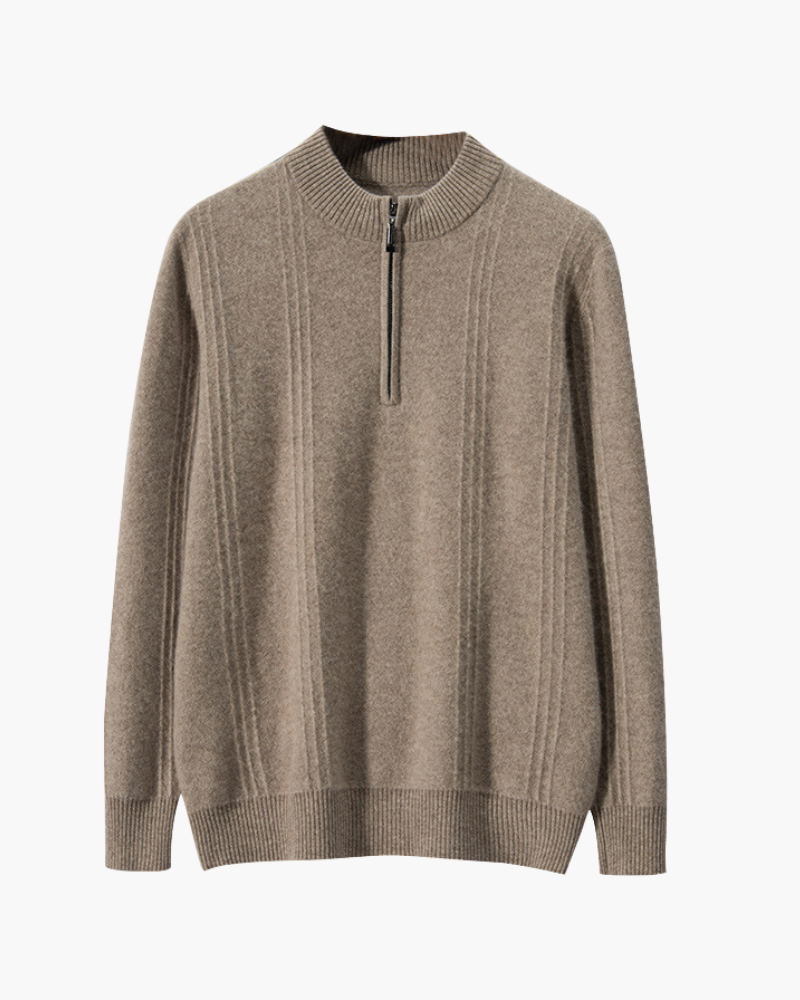 WISEMERE | CASHMERE RIBBED HALF ZIP