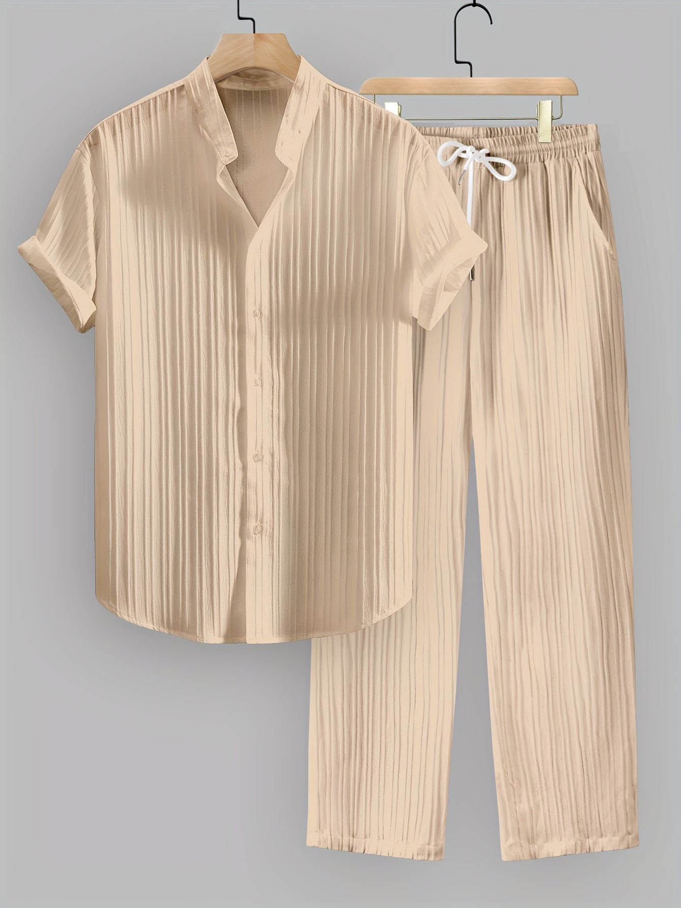 WISEMERE™ | Men's Ribbed Fabric Co-Ord Set