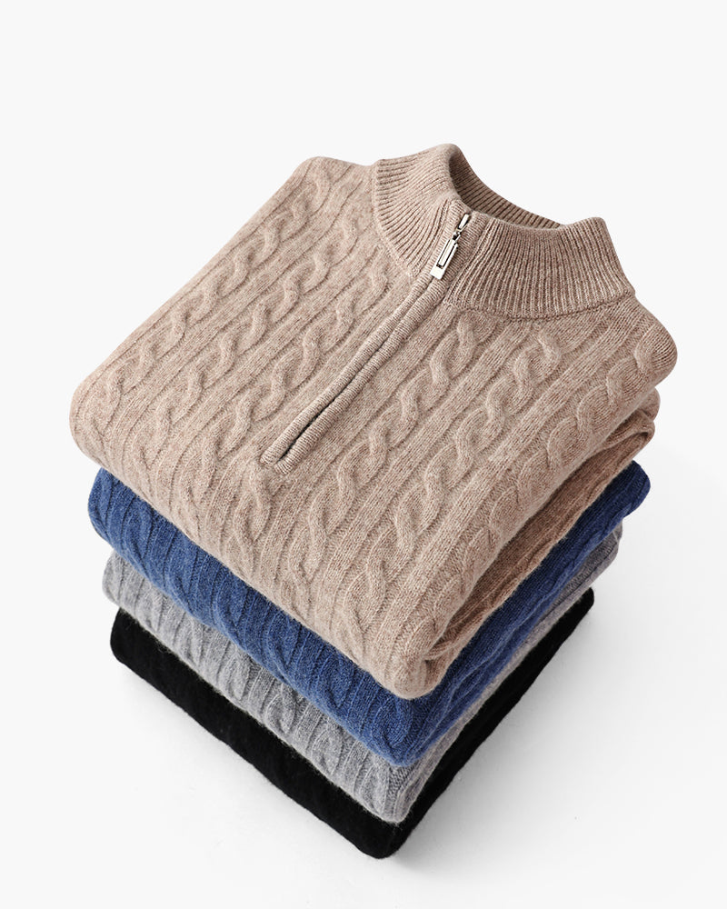 WISEMERE | CASHMERE WOVEN HALF ZIP
