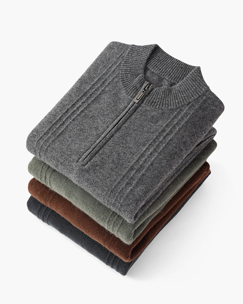 WISEMERE | CASHMERE RIBBED HALF ZIP