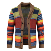 WISEMERE™ | Men's Striped Shawl Collar Cardigan