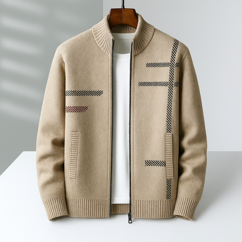 WISEMERE | ZIP-UP KNIT JACKET FOR MEN
