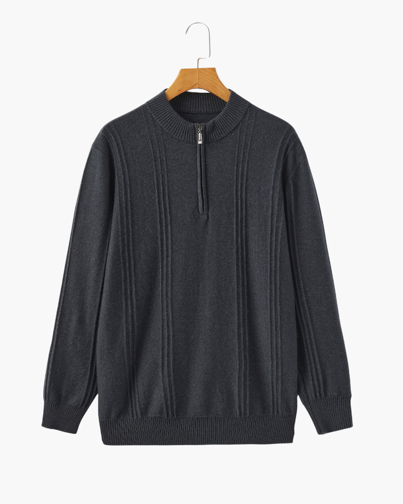 WISEMERE | CASHMERE RIBBED HALF ZIP