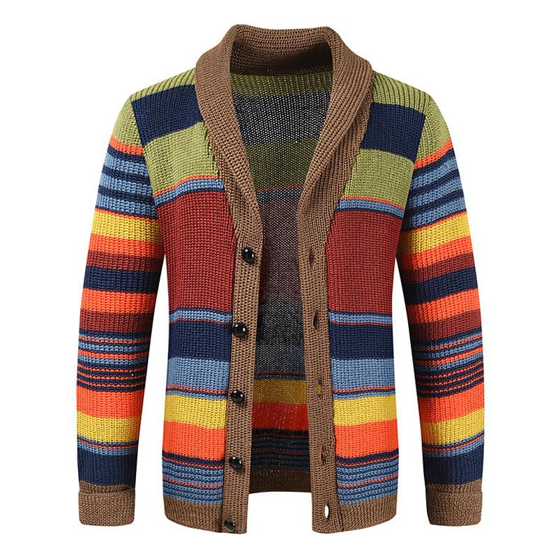 WISEMERE™ | Men's Striped Shawl Collar Cardigan