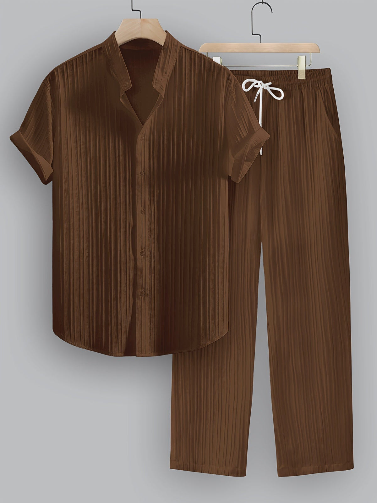 WISEMERE™ | Men's Ribbed Fabric Co-Ord Set