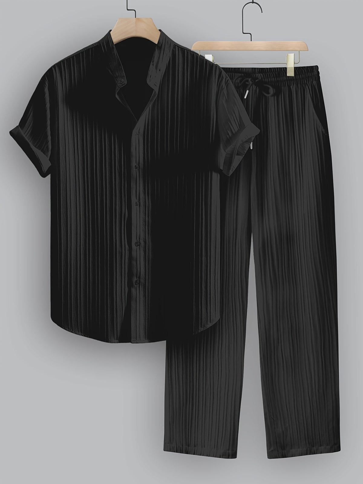 WISEMERE™ | Men's Ribbed Fabric Co-Ord Set