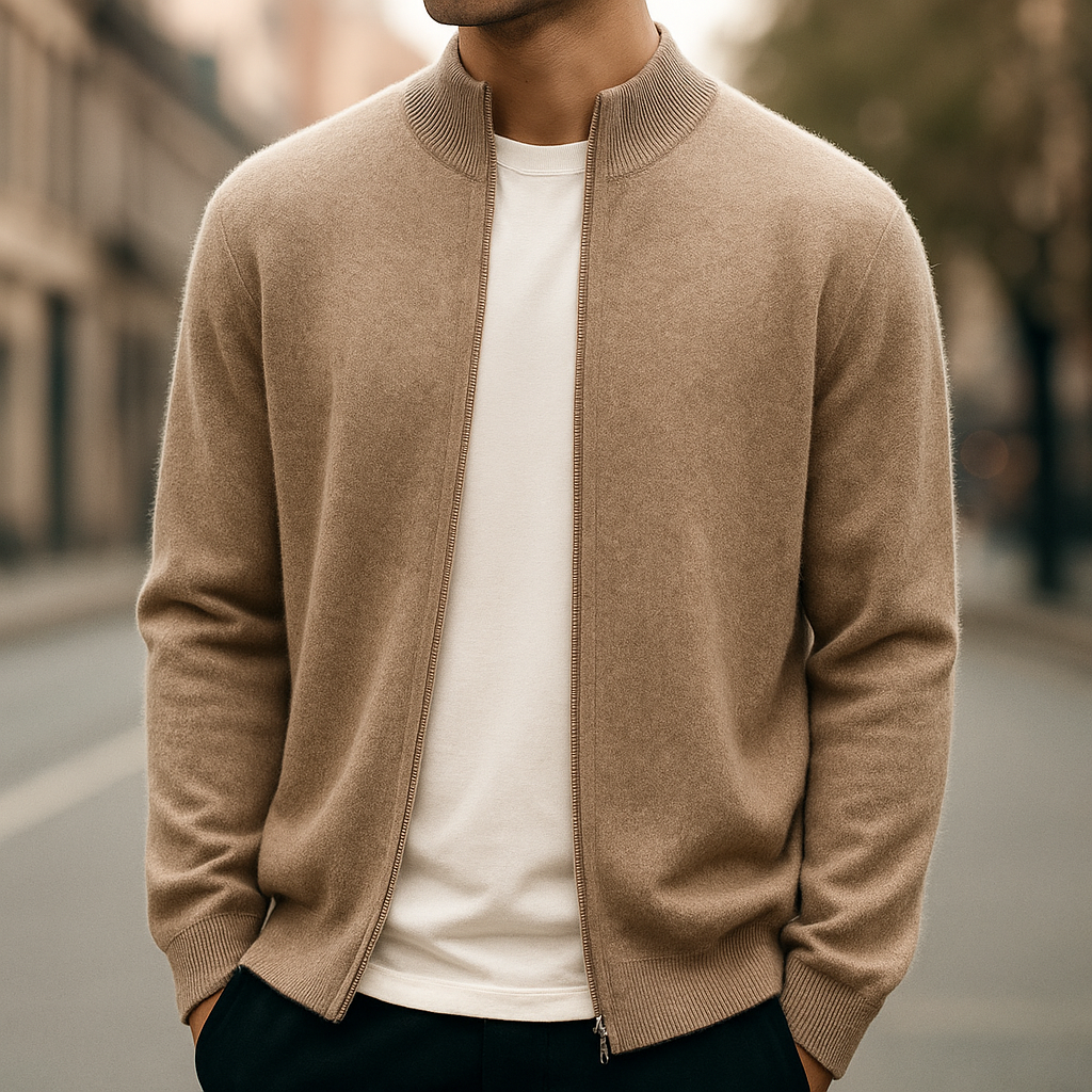 WISEMERE™ | Men's Fine Knit Zip Cardigan
