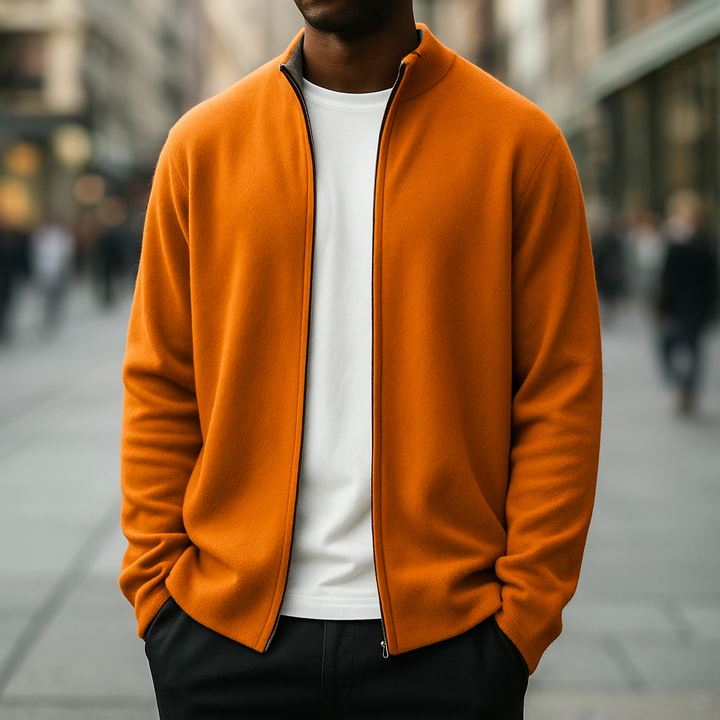 WISEMERE | ZIPPERED KNIT CARDIGAN FOR MEN