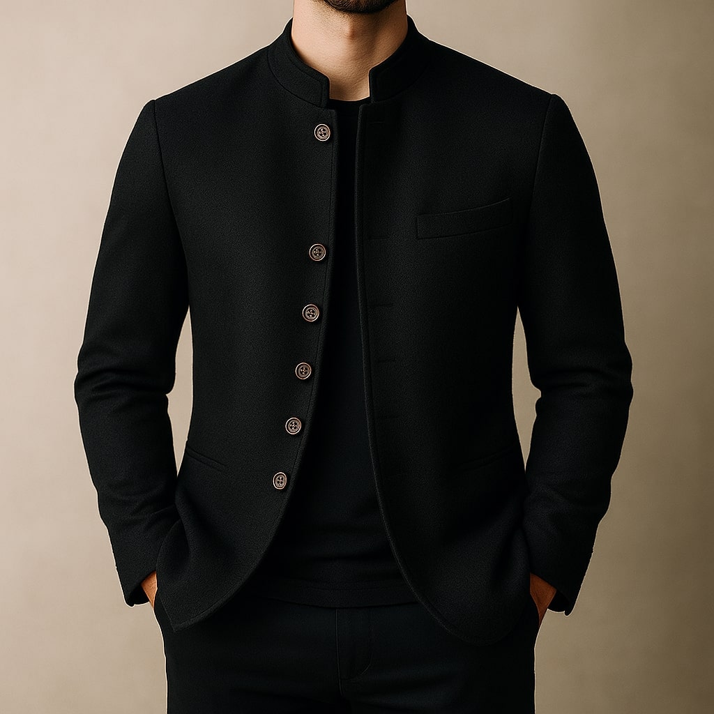 WISEMERE | WOOL JACKET WITH STRAIGHT COLLAR