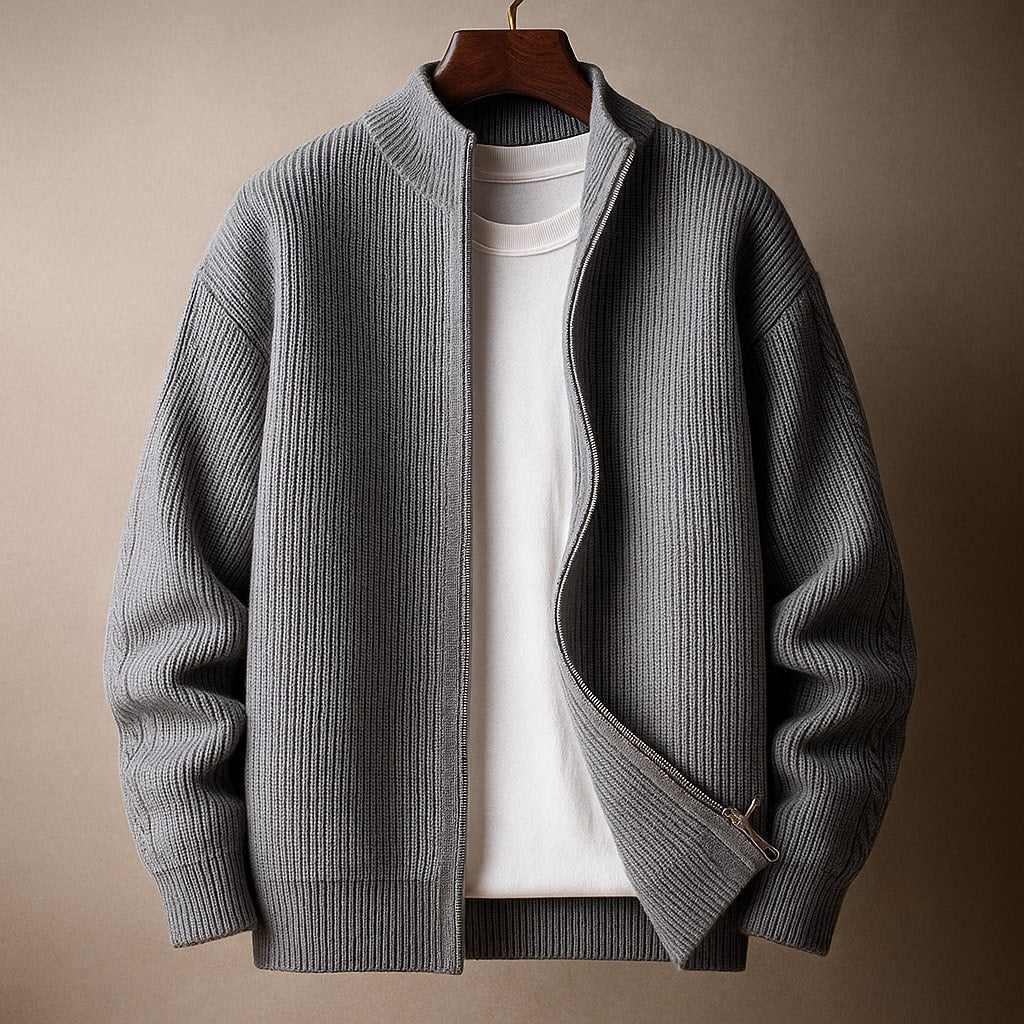 WISEMERE | RIBBED ZIP SWEATER FOR MEN