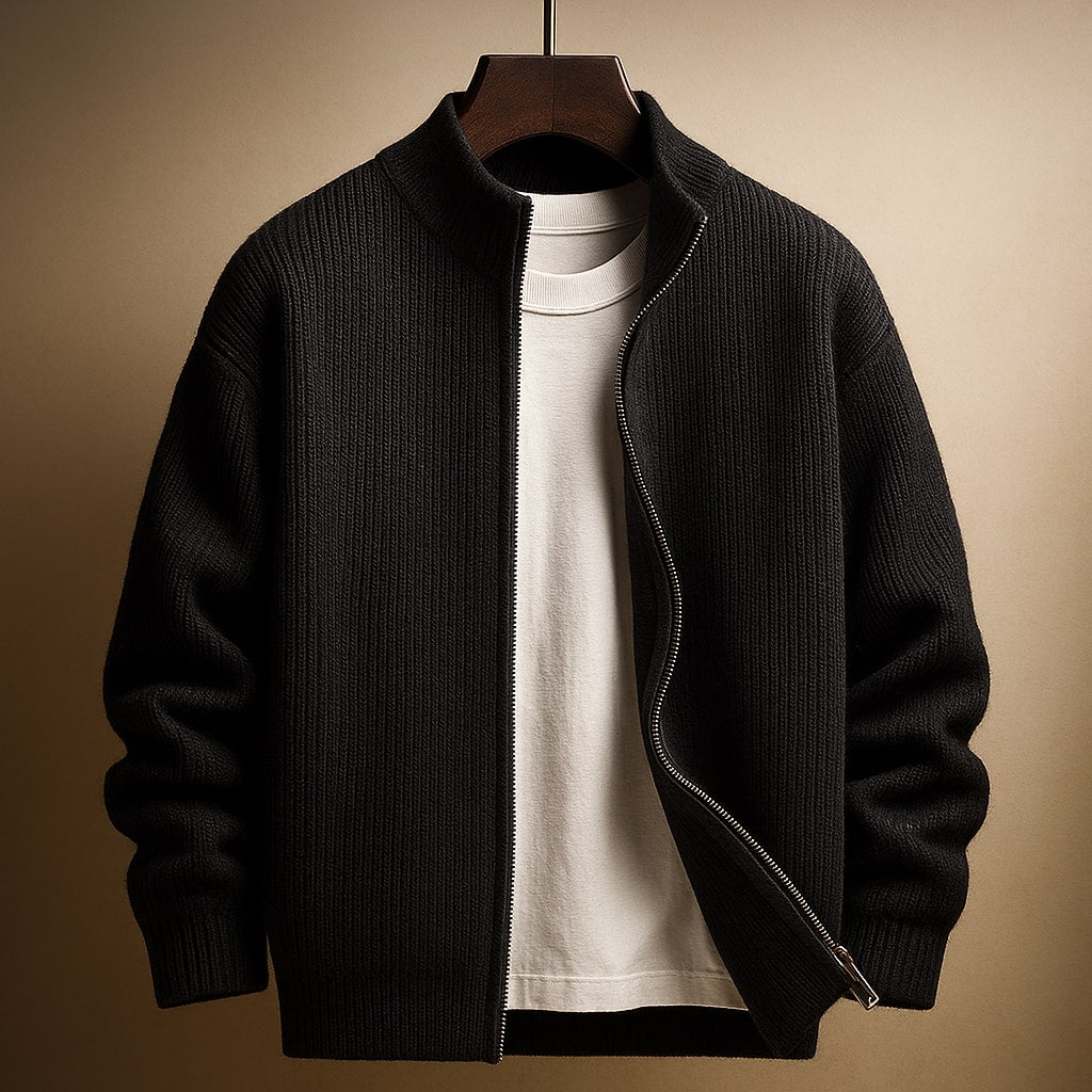WISEMERE | RIBBED ZIP SWEATER FOR MEN