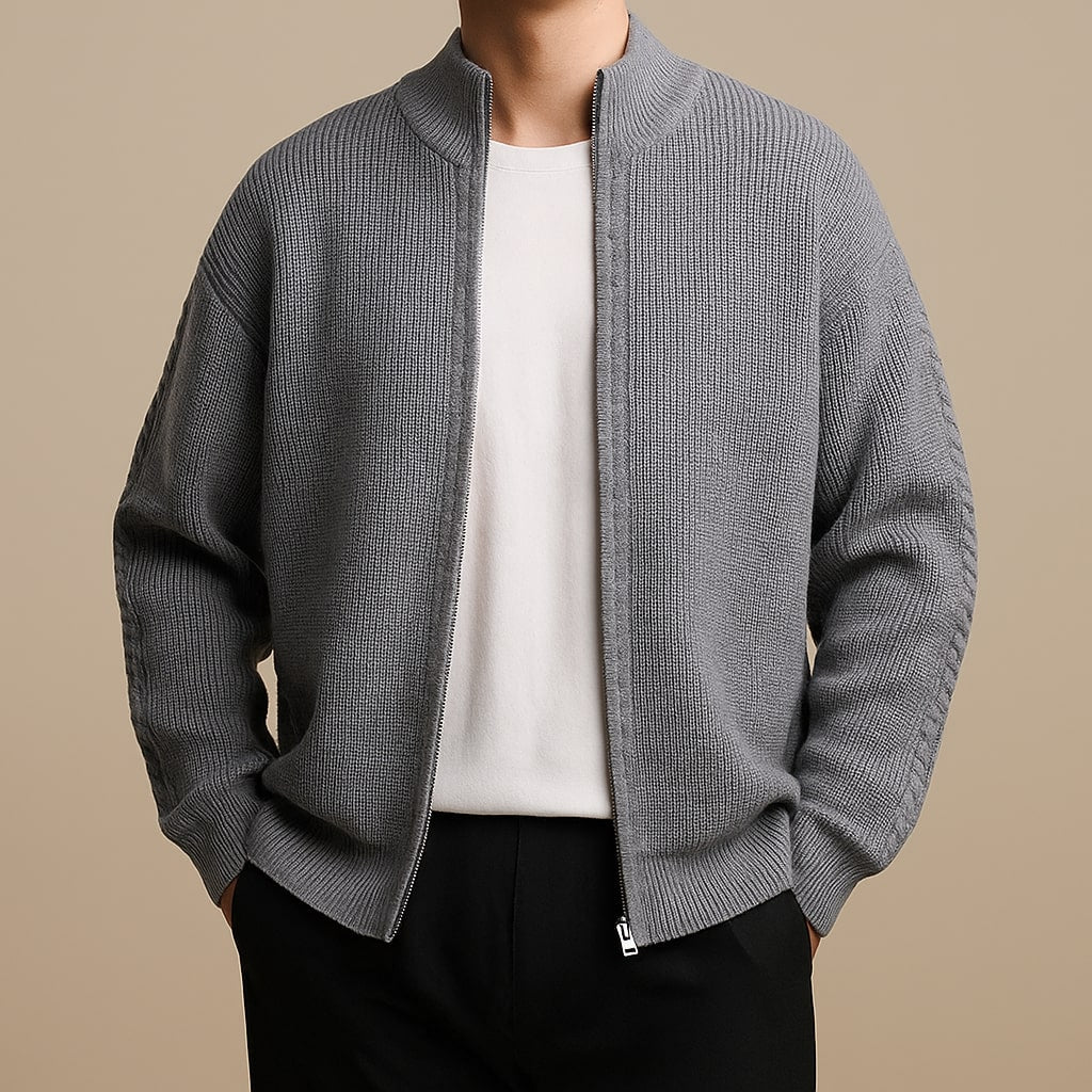 WISEMERE | RIBBED ZIP SWEATER FOR MEN