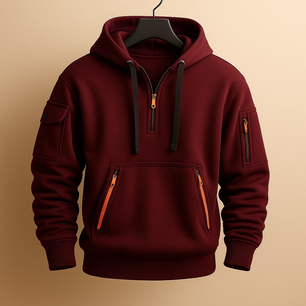 WISEMERE | HALF-ZIP FLEECE HOODIE FOR MEN