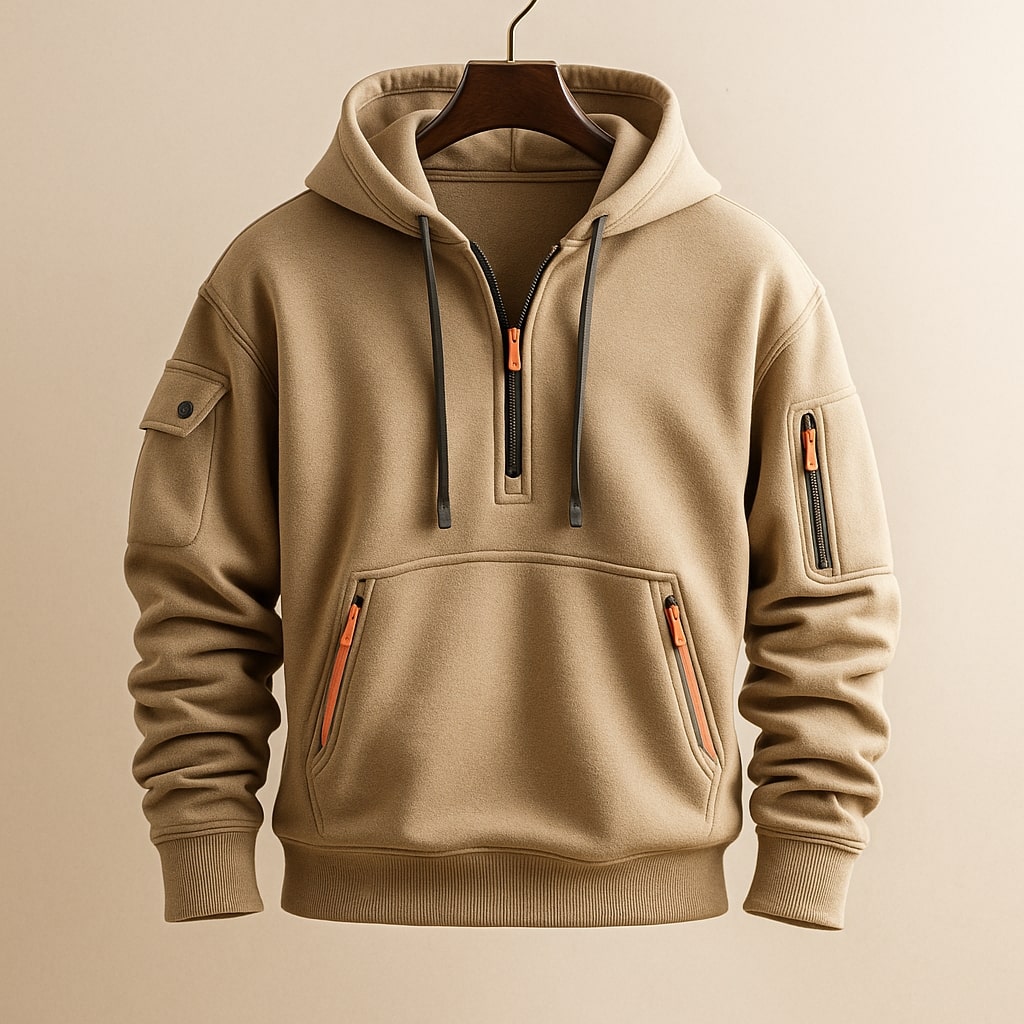 WISEMERE | HALF-ZIP FLEECE HOODIE FOR MEN