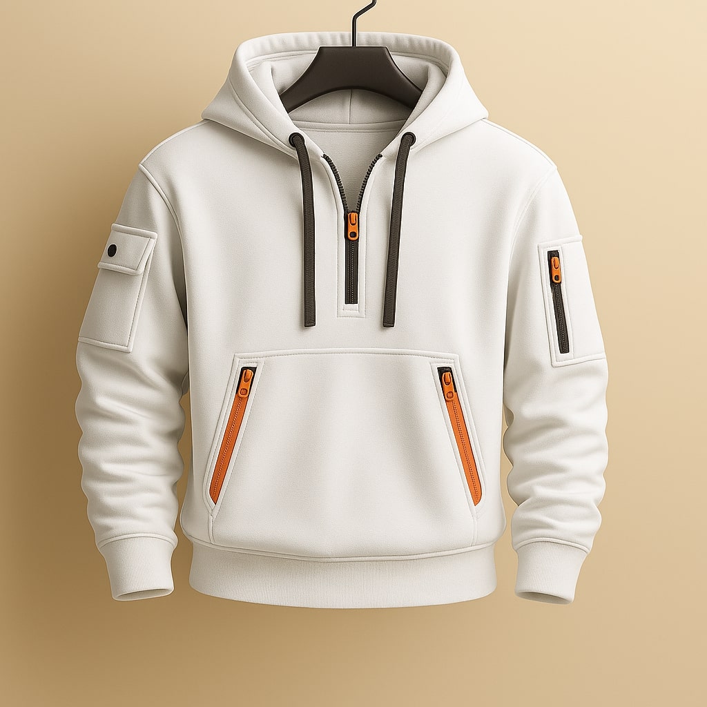 WISEMERE | HALF-ZIP FLEECE HOODIE FOR MEN