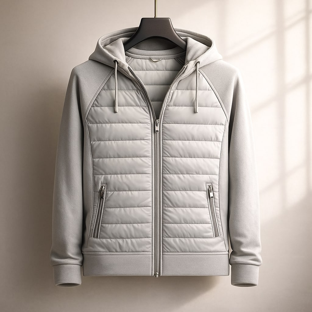 WISEMERE | QUILTED ZIP HOODIE FOR MEN