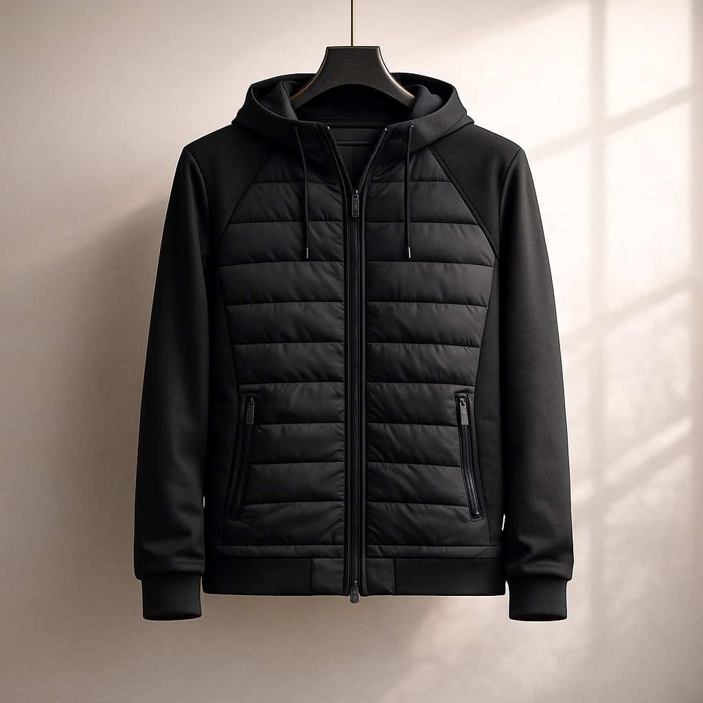 WISEMERE | QUILTED ZIP HOODIE FOR MEN