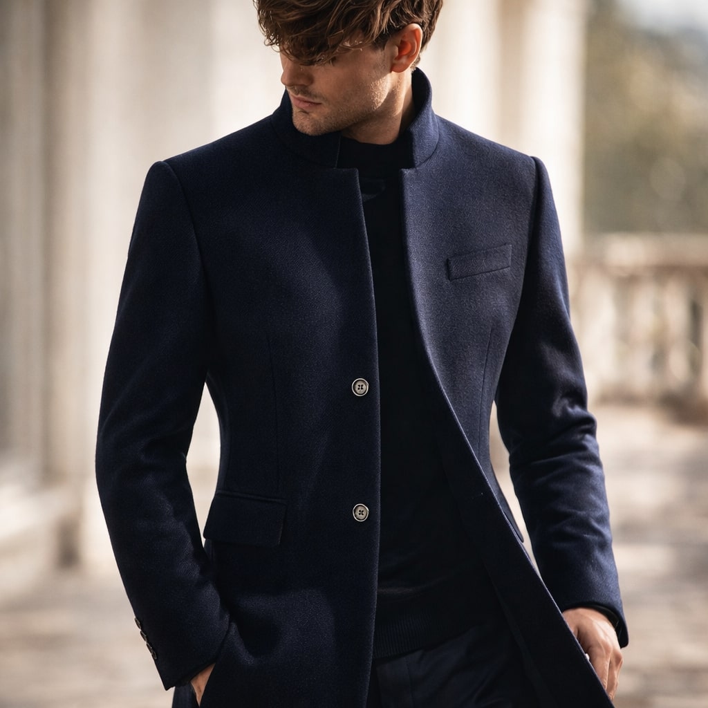 WISEMERE | HIGH COLLAR COAT FOR MEN