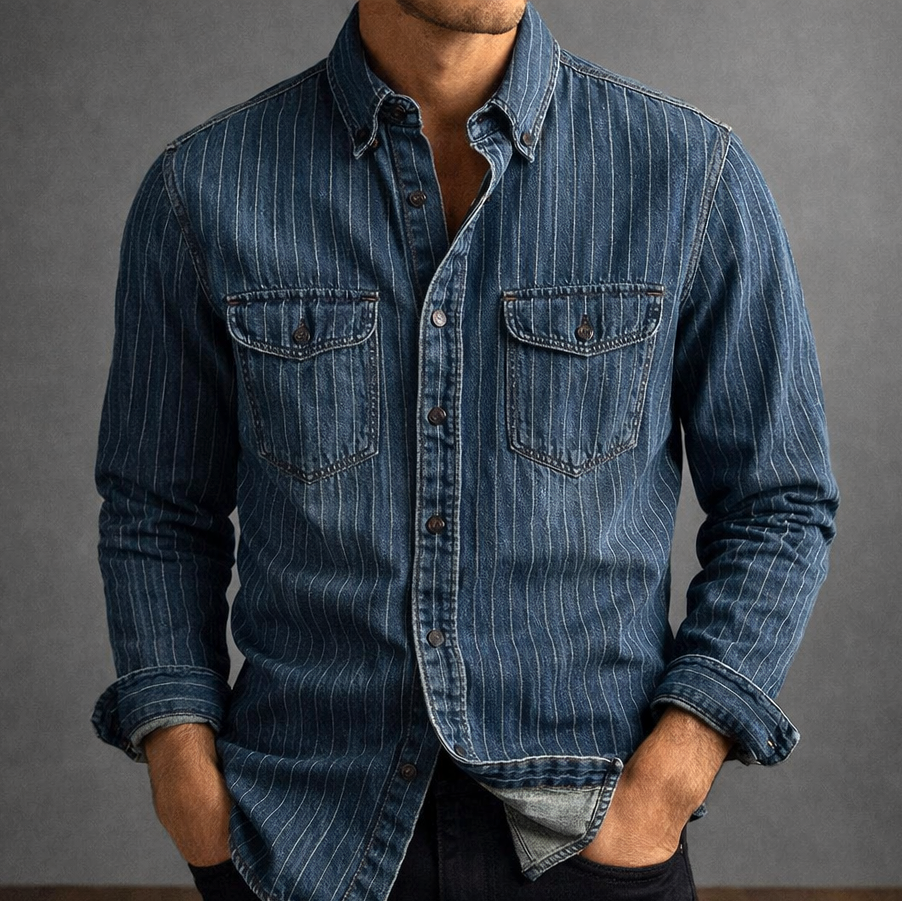 AVANOAH | STRIPED LONG-SLEEVE SHIRT FOR MEN