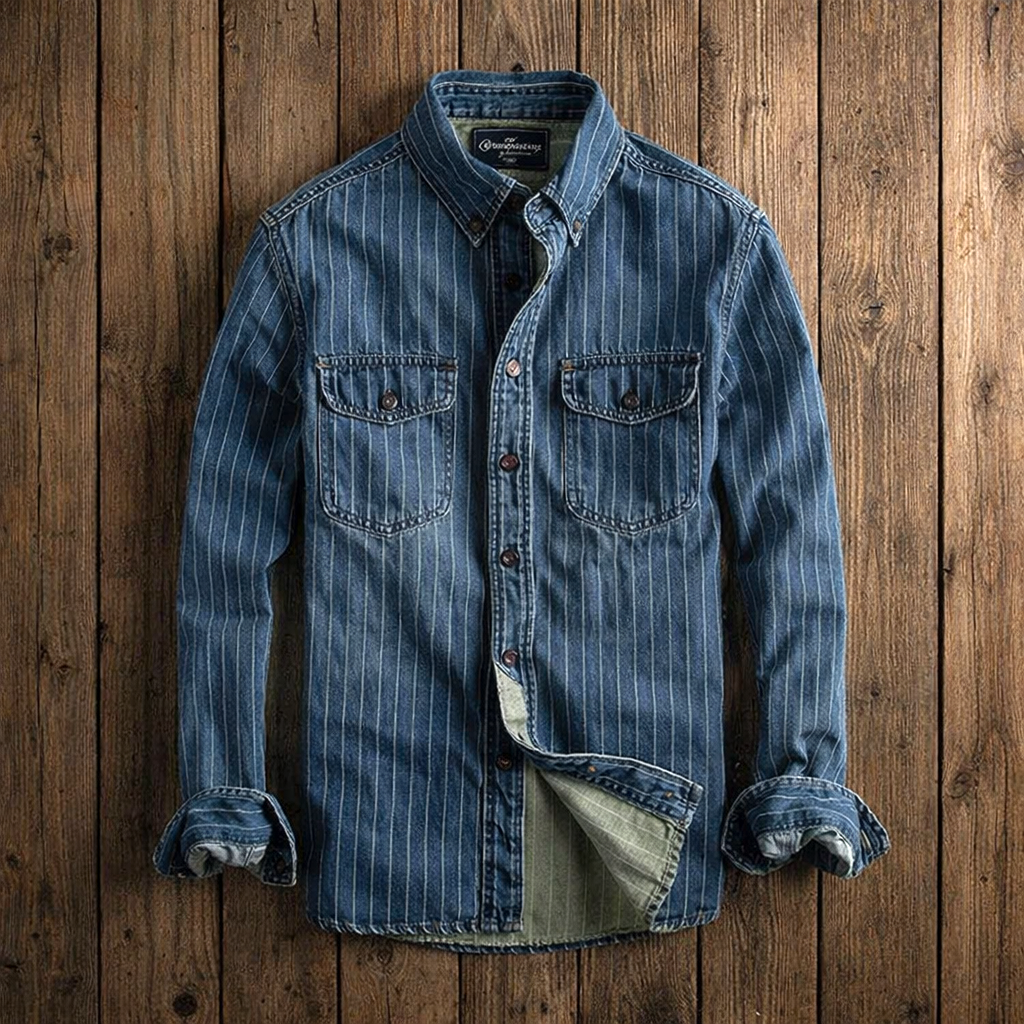 AVANOAH | STRIPED LONG-SLEEVE SHIRT FOR MEN