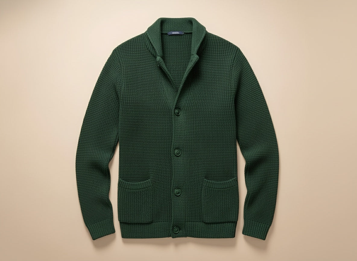 WISEMERE™ | Men's Wool-Blend Button Cardigan