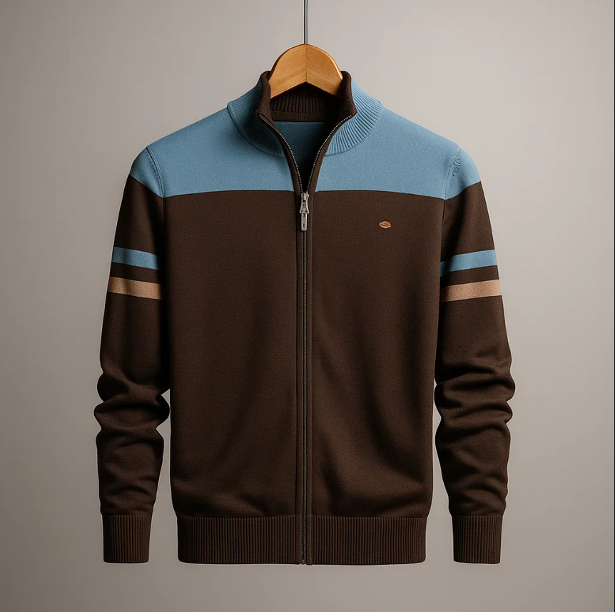 WISEMERE | COLORBLOCK HOODIE WITH ZIP FOR MEN