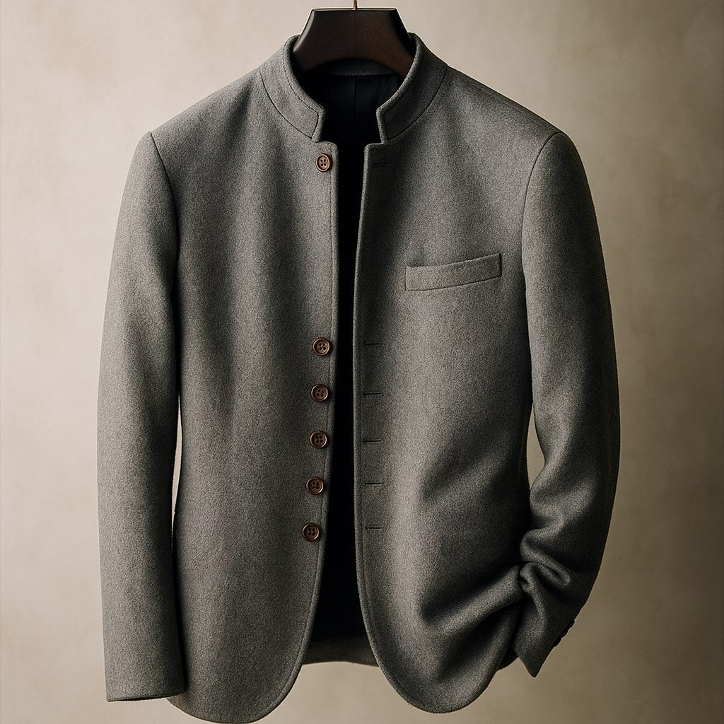 WISEMERE | WOOL JACKET WITH STRAIGHT COLLAR
