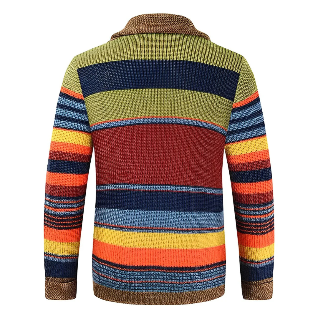 WISEMERE™ | Men's Striped Shawl Collar Cardigan