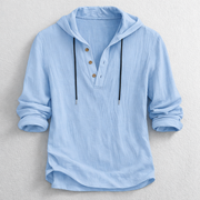 WISEMERE™ | Men's Hooded Henley Shirt