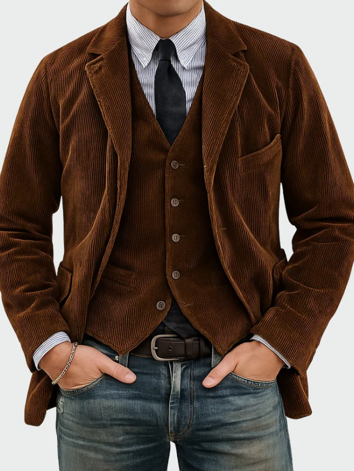 WISEMERE | REFINED CORDUROY BLAZER SUIT FOR MEN