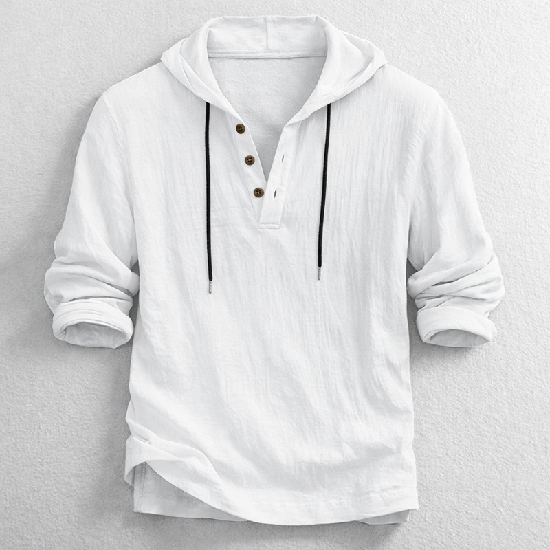 WISEMERE™ | Men's Hooded Henley Shirt