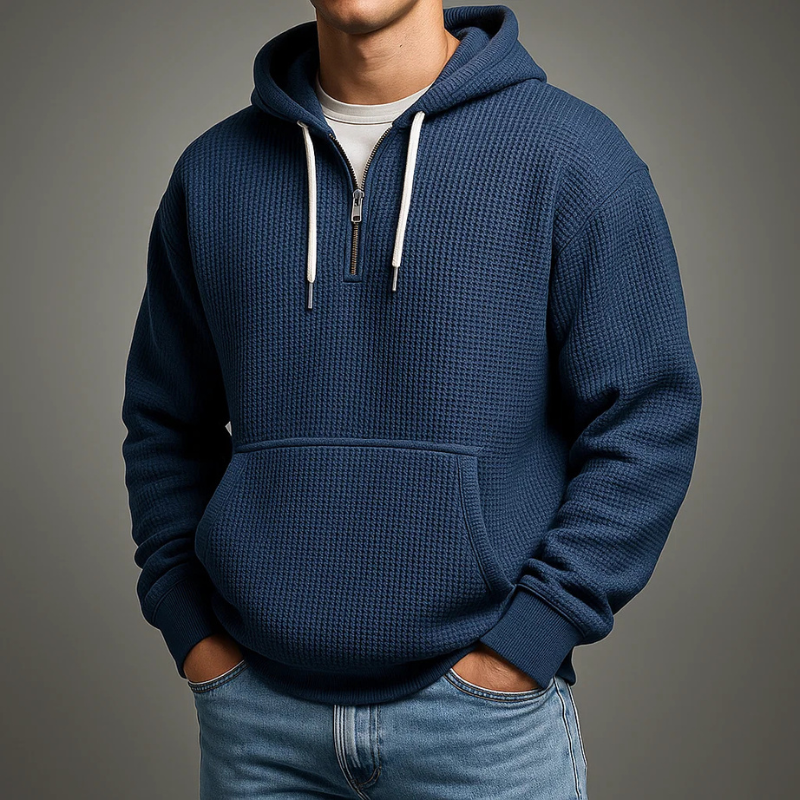 WISEMERE | WAFFLE KNIT HOODIE FOR MEN