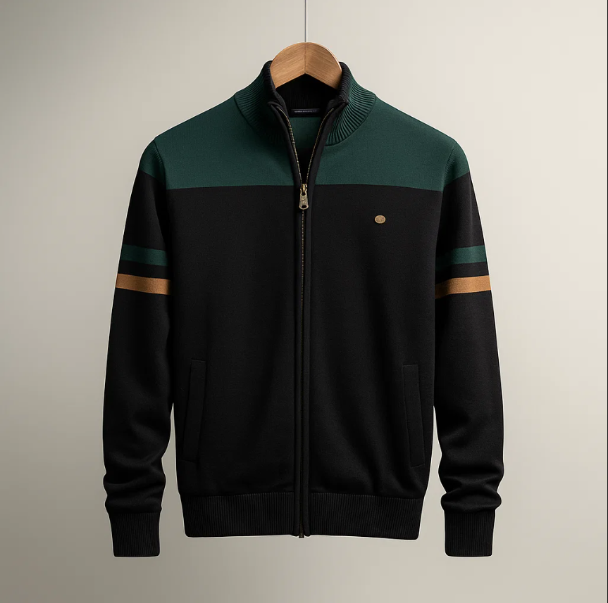 WISEMERE | COLORBLOCK HOODIE WITH ZIP FOR MEN