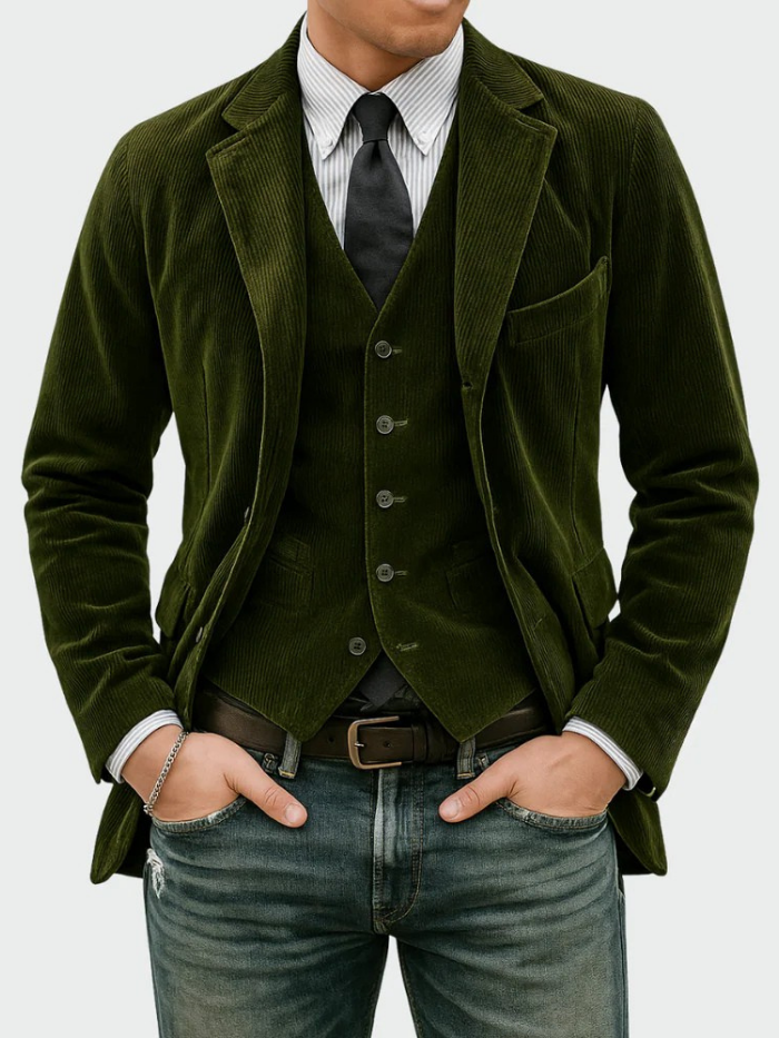 WISEMERE | REFINED CORDUROY BLAZER SUIT FOR MEN