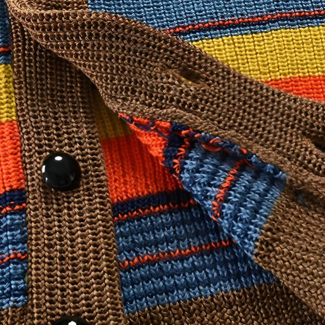 WISEMERE™ | Men's Striped Shawl Collar Cardigan