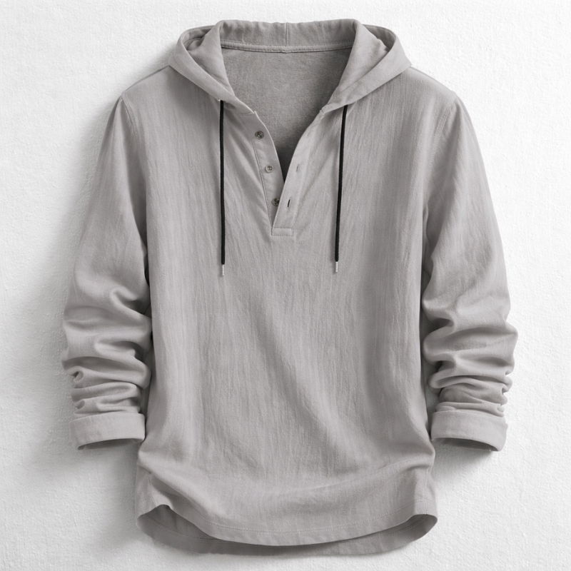 WISEMERE™ | Men's Hooded Henley Shirt