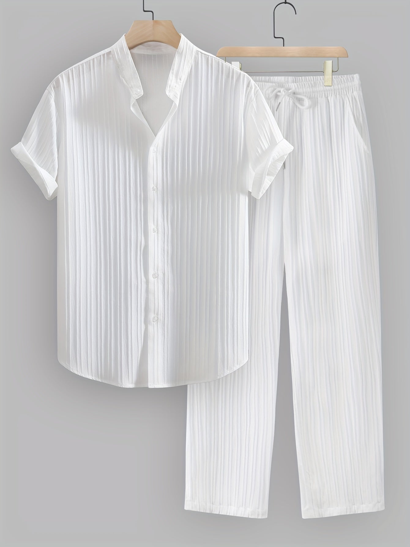 WISEMERE™ | Men's Ribbed Fabric Co-Ord Set