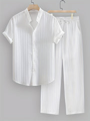 WISEMERE™ | Men's Ribbed Fabric Co-Ord Set