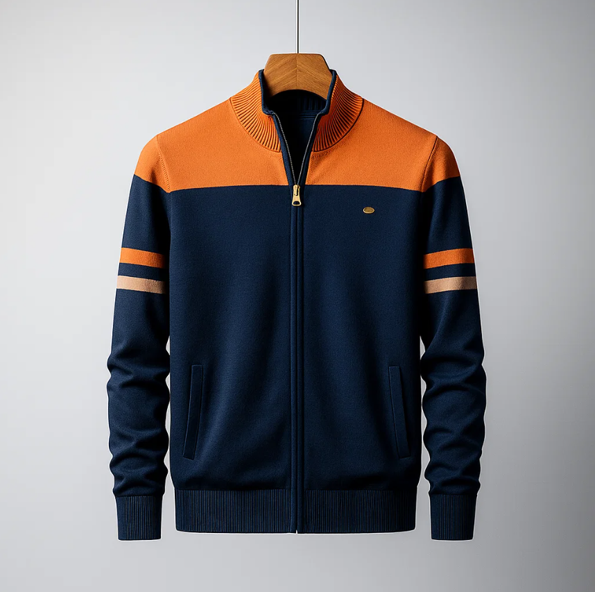 WISEMERE | COLORBLOCK HOODIE WITH ZIP FOR MEN