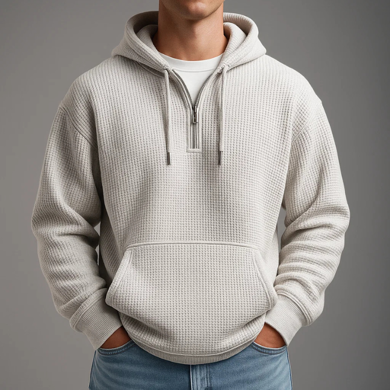 WISEMERE | WAFFLE KNIT HOODIE FOR MEN