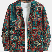 WISEMERE™ | Patterned Lapel Zip Jacket