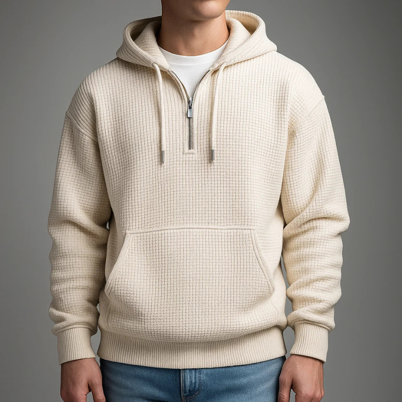 WISEMERE | WAFFLE KNIT HOODIE FOR MEN
