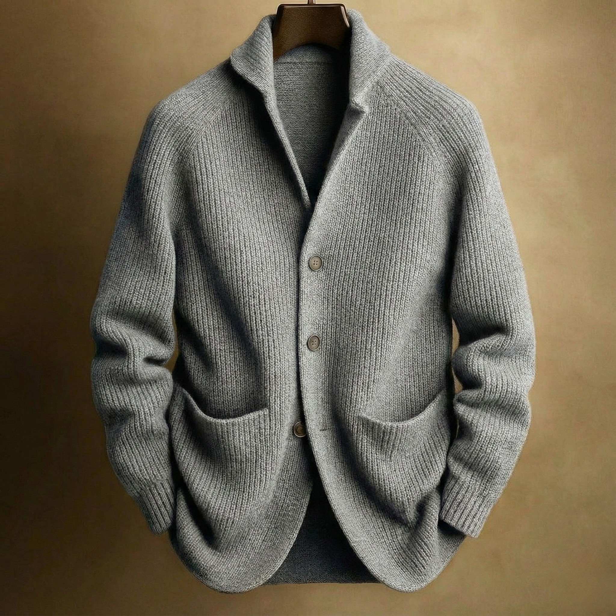 WISEMERE | RIBBED WOOL CARDIGAN FOR MEN