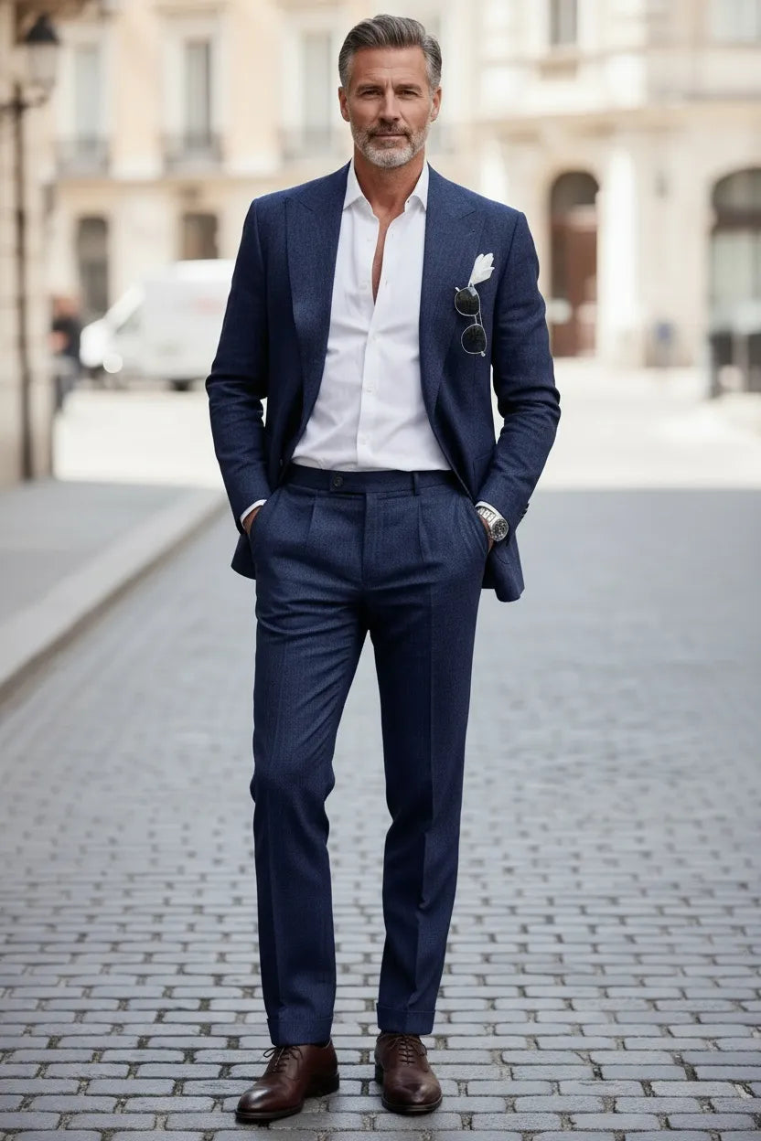 WISEMERE™ | Men's Italian-Cut Linen 2-Piece Suits