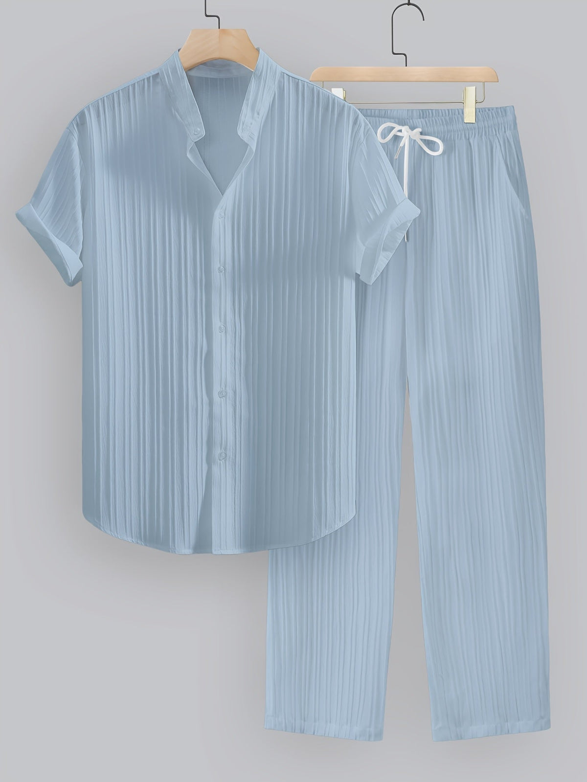 WISEMERE™ | Men's Ribbed Fabric Co-Ord Set